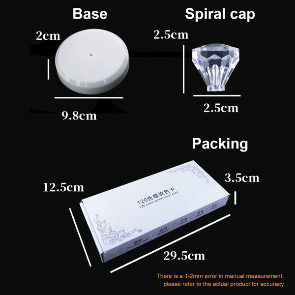 120 Sticks Nail Art Color Card Display Stand Spiral False Nails Display Cold Chart Shelf Practice Tools For Solon Nails Polish Gel Show