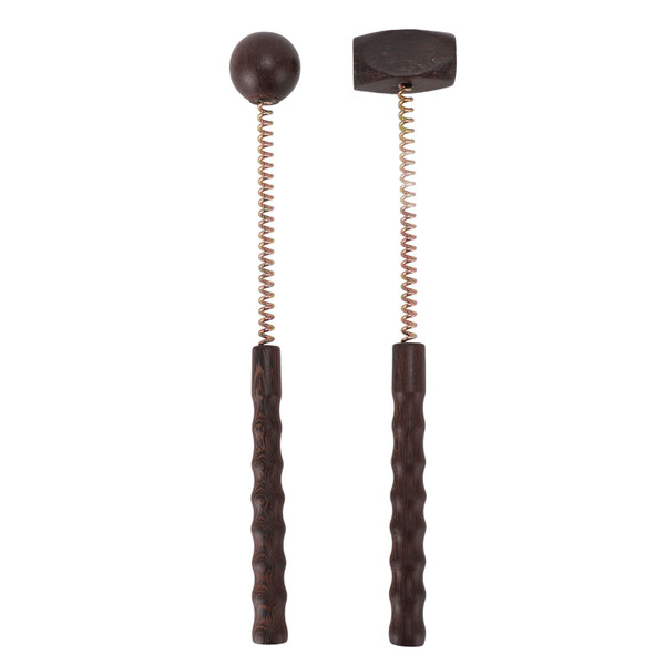 2pcs Percussion Ball Hammer Massager Chicken Wings Wood Reduce Fatigue Spring Manual Beat Ball Massager for Sore Muscles