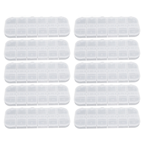10Pcs Plastic Jewelry Box Organizer Dustproof Waterproof Nail Tips Transparent Storage Box for Nail Decorations Jewelry