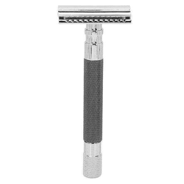 Double Edge Safety Razor Long Handle Manual Zinc Alloy Safety Razor Men Shaver Without BladeBlack