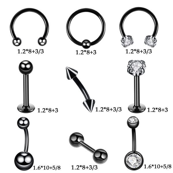 47PCS Stainless Steel Piercing Tool Kit Body Piercing Jewelry Set Lip Nose Eyebrow Ear Navel Button Rings Non-Rusting Non-Fading with Opening Pliers Piercing Needles