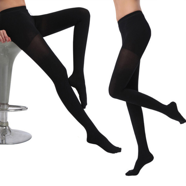 Men &amp; Women Stockings Thigh High Close Toe Pantyhose Leg Socks Black XXL