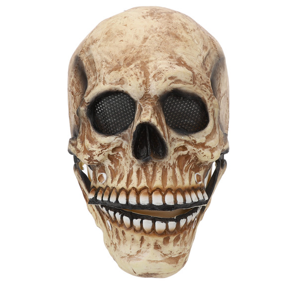 Full Head Skull Helmet Latex DIY Jaw Movable Breathable Simulated Scary Props for Cosplay Costume Party