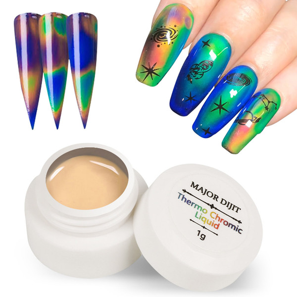 MAJOR DIJIT Color Changing Gel Nail Polish Thermochromic Liquid Gel Polish Nail Art UV Temperature Changing Nail Polish 1g