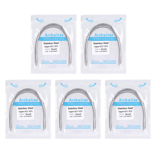 50pcs Dental Orthodontic Arch Wire Orthodontic Rectangular Arch Wire Accessory for Adult 0.21 X 0.25 Inch Upper