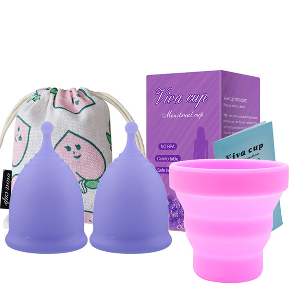 Women Portable Silicone Period Cup Collapsible Disinfection Cup for Cleaning and Storing Menstrual Cup Female Intimate Care Reusable Silicone Cups