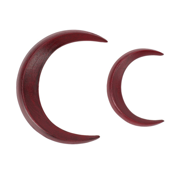 2pcs Crescent Moon Hair Fork for Women Carved Lightweight Wooden Moon Hair Stick Hairpin Accessories 2 Sizes Brown Red