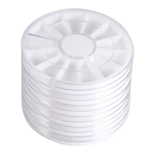 6Pcs/Set 12 Compartments Nail Art Decoration Gem Rhinestone Empty Wheel Box Storage Container