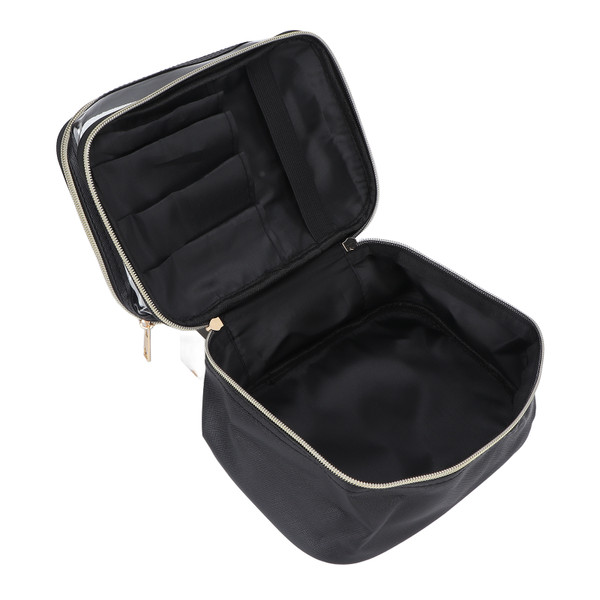 Makeup Bag Large Capacity Handheld PVC Double Layer Multifunctional Cosmetic Bag for Travel