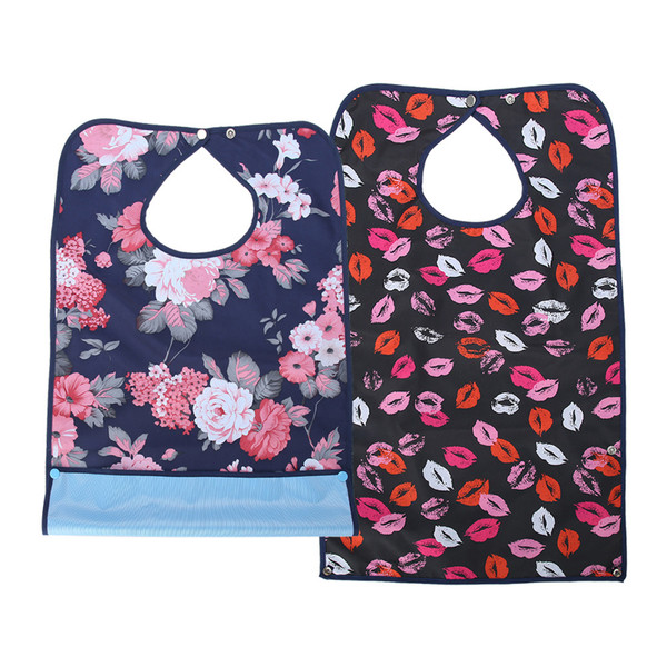Adult Waterproof Mealtime Bib Double Layer Elder Dinning Clothes Protector