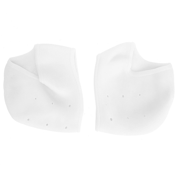 1 Pair Heel Protectors Breathable Moisturizing Gel Heel Protective Sleeve Pads Foot CareWhite