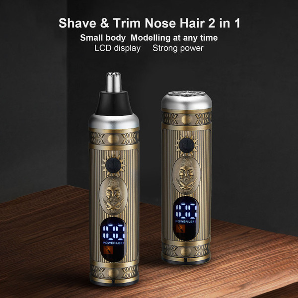 Multifunction LCD Digital Display Men's Mini Electric Shaver Portable Nose Hair Trimmer Razor
