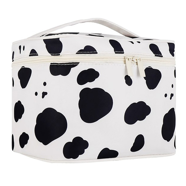 Waterproof Travel Makeup Bag with Portable Handle Multiple Pockets Dual Zipper Multiple Pockets Cosmetic Organizer Bag