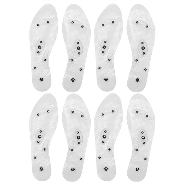 4 Pairs Comfortable Insoles Breathable Shock Absorbing Washable Reusable Shoe Insoles (White)