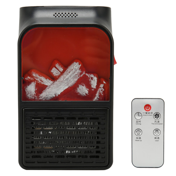 Electric Fan Heater 1000W Remote Control Auto Off Fast Heating Overheat Protection Desktop Heater  220‑240V