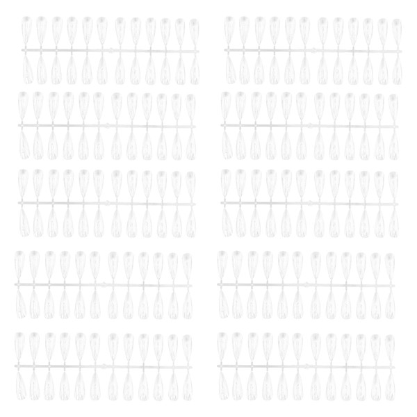 240pcs Nail Swatch Sticks Transparent Nail Art Polish Display Tips Manicure SuppliesLong Pointed