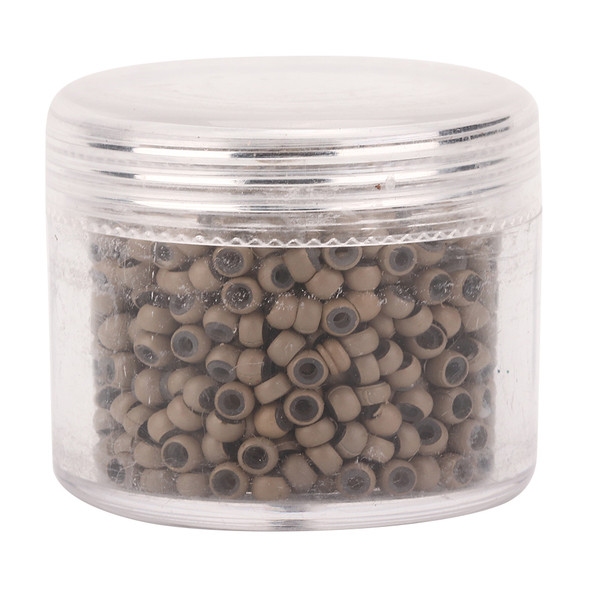 1000pcs 3mm x 2mm Silicone Micro Links Rings Beads Hair Extension ToolLight Brown