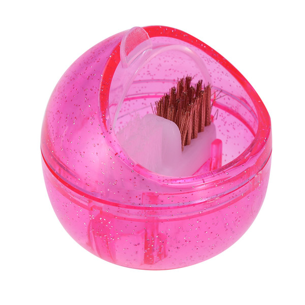 Mini Nail Art Drill Head Dual Clean Brush Dust Cleaning Case Box Polishing Manicure Tool