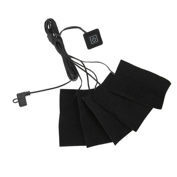 USB Electric Clothes Five Heater Pads Heating Element Adjustable Temperature Warmer Tool