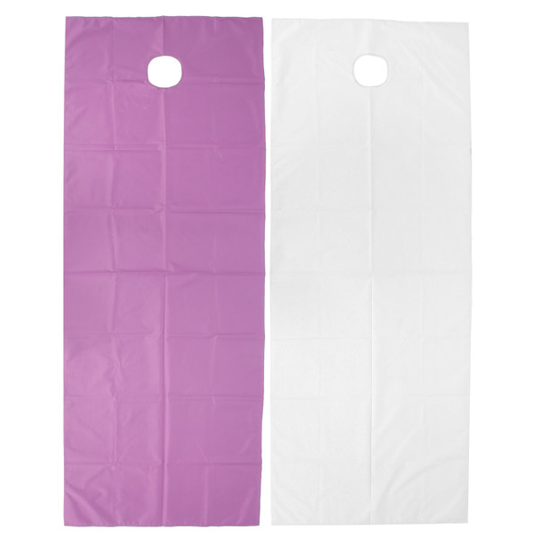 2pcs Disposable Bed Sheets Breathable Waterproof Polyester Massage Bed Cover for Beauty Salon(White Purple )