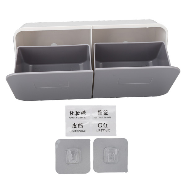Wall Mounted Clamshell Storage Box 2 Grids Multifunctional Dustproof Flip Storage Box for Home Kitchen Bathroom Office