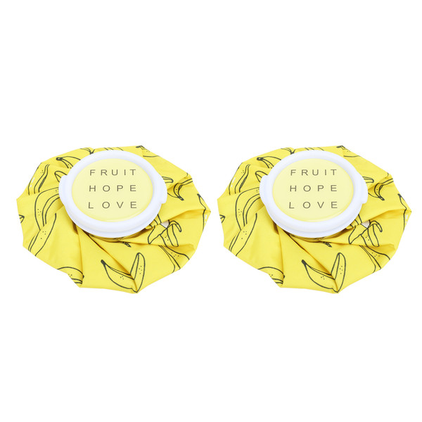2pcs Cloth Ice Bag Cute Cartoon Hot Cold Compress Multifuntional Small Ice Bag for Swelling Wisdom Teeth Headache Yellow