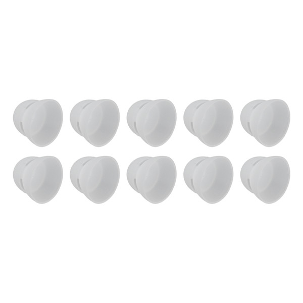 10PCS Hearing Aid Domes 12mm/0.5in Double Layer Soft Silicone Washable Removable Anti StaticWhite
