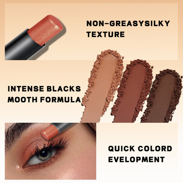 Julystar Lazy Rotating Eyeshadow Stick Star Sparkling Eye Shadow Stick Highlighter Contour Lip Brightener Multi-functional Makeup Stick Beauty Tool Cosmetic Product