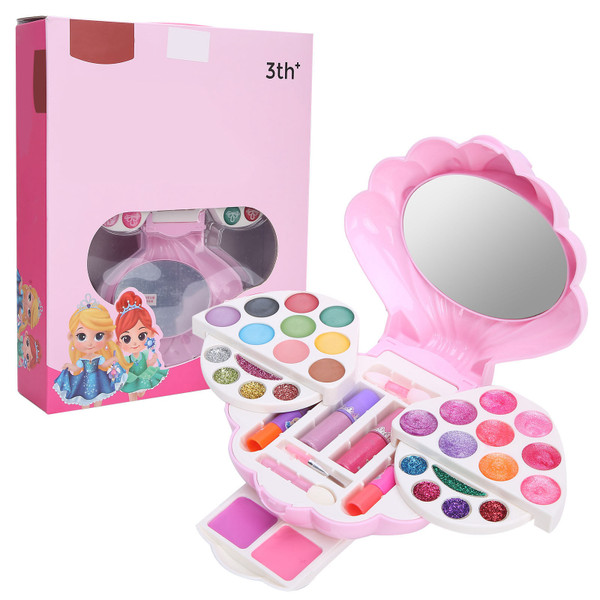 Shell Shaped Make Up Box Kids Makeup Kit for Children Cosmetic Set Pretend Play Toys