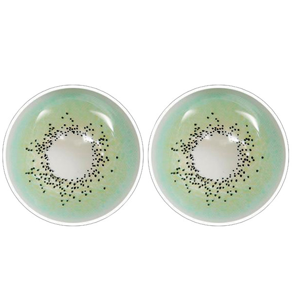 2pcs 14.2mm Colored Contact Lenses Yearly Color Lens 0 Degree Cosmetic Eye AccessoryGreen