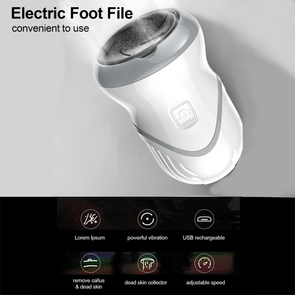 Electric Foot File with 3 Different Sanding Paper 2 Speeds USB Rechargeable Callus Remover Portable Foot Grinder Pedicure Tools Feet Care Sander for Cracked Heels & Hard Skin