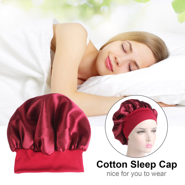 Hair Cover Bonnet Sleep Cap Wide Head Band Sleep Cap Hat for Night Sleeping Women Natural Curly Long Hair Wrap Stay All Night