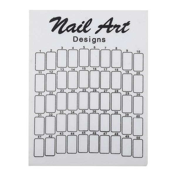 50Pcs Nail Art False Tips Chart Display Board Palette Nailtips Polish Gel Color Card (White)