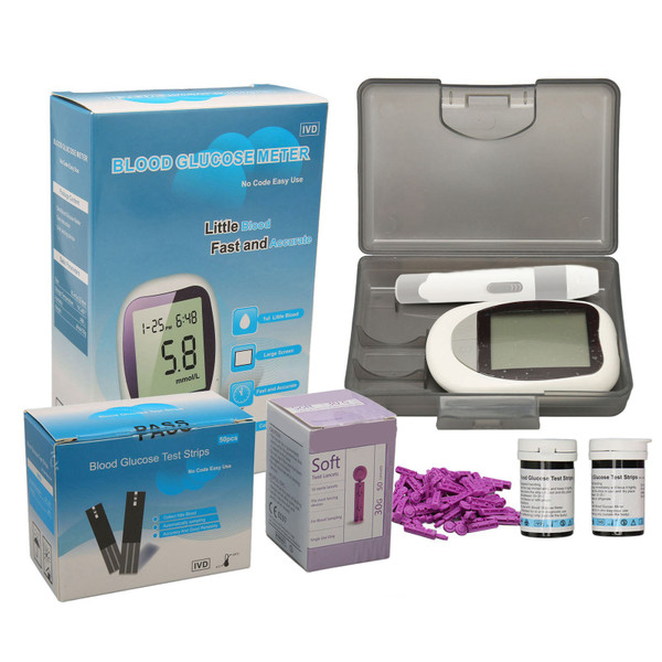 Blood Glucose Monitor Kit Electric High Accuracy Blood Sugar Test Portable Testing Kit