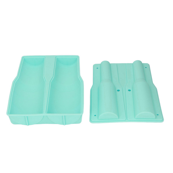 Ice Cube Tray Cup Shaped Tumbler Ice Mold Silicone Ice Mold with Lid for 30‑40oz Cup Tumbler Green