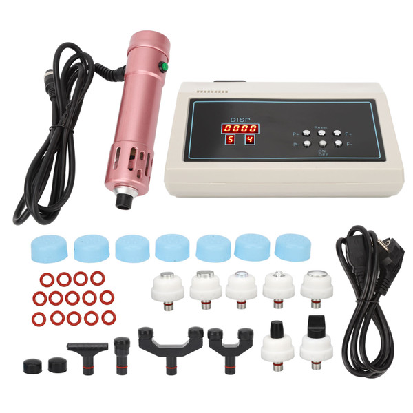 Shockwave Therapy Machine 11 Massage Heads Radial Shockwave Therapy ED Therapy Machine Rose Gold 100‑240V EU Plug