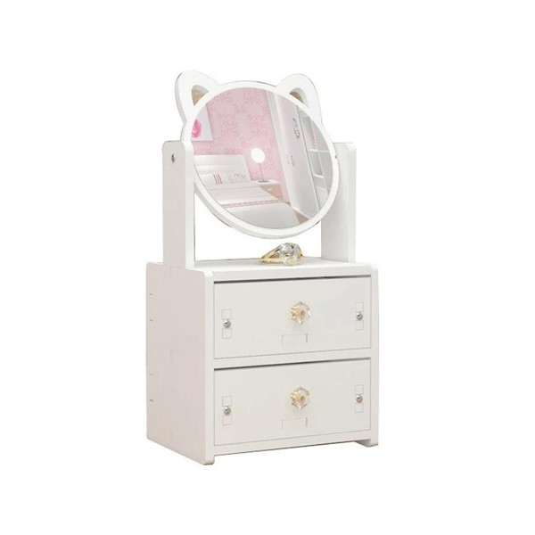 Desktop Makeup Mirror Portable Desktop Dressing Mirrors Table Cosmetic Mirrors with Storage Box