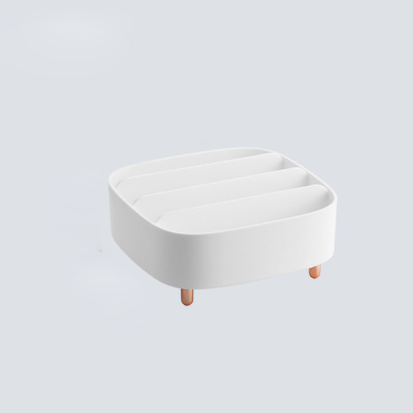 Cosmetic Storage Organizer Desktop Organization Multifunction Adjustable Makeup Holder for Eye Shadow Lipsticks White