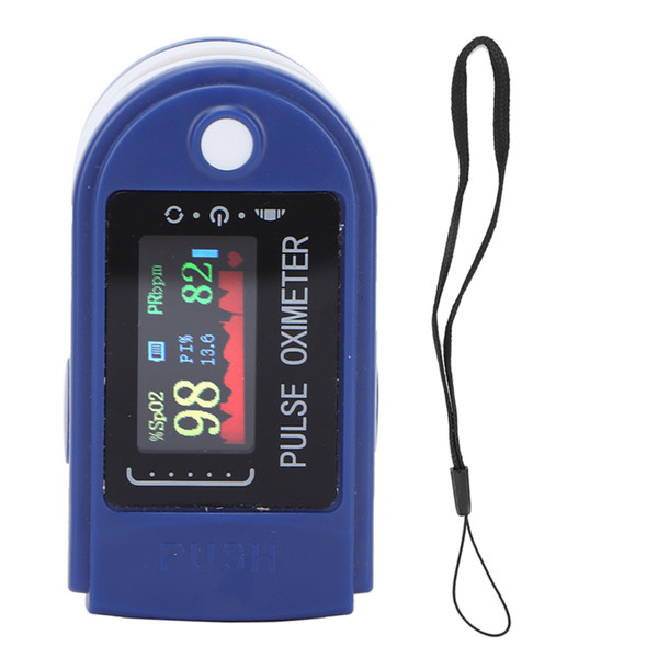 Fingertip Pulse Oximeter Portable Blood Oxygen Saturation Pulse Rate Monitor Blue White