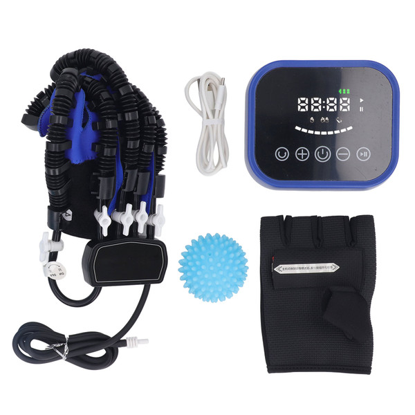 Rehabilitation Robot Gloves Mirror Training Split Finger Grasp Hand Gripping Exercise for Stroke Paralysis Recovery Blue Left Hand L