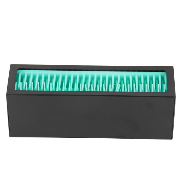 Makeup Brush Holder Display Silicone Cosmetic Lipstick Holder Box Makeup Storage Box(Lake Blue Black )