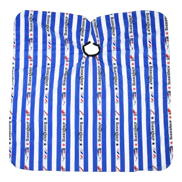 Salon Barber Hairdressing Hairdresser Hair Cutting Collar Gown Cape Cloth Blue & White Stripes