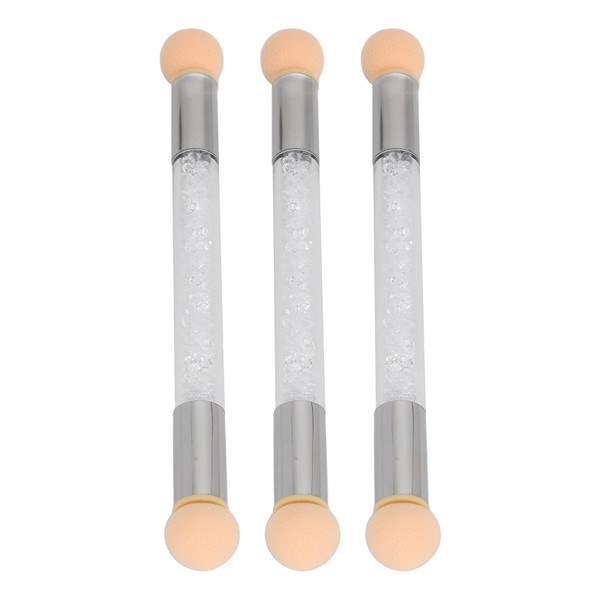 3Pcs Sponge Nail Brush Double Head Picking Dotting Gradient Dye Pen Sponge Point Nail Brush for Nail Salon
