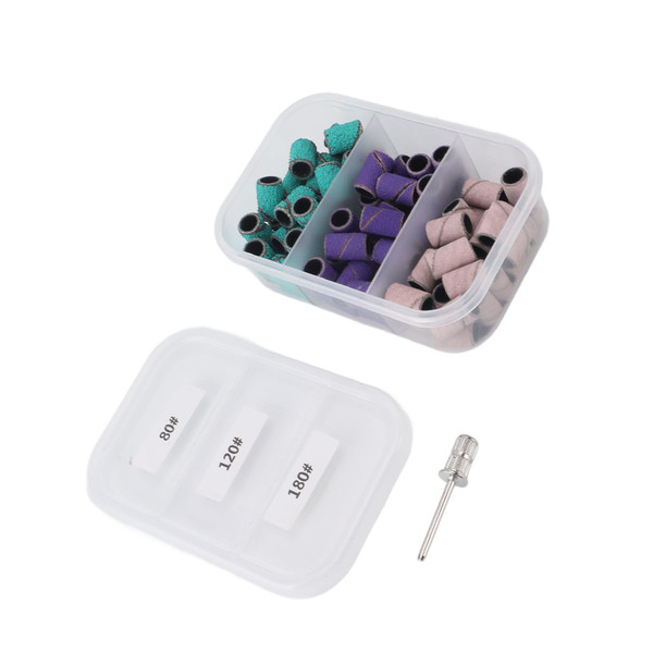 75pcs Small Manicure Sanding Band 80# 120# 180# Exfoliation Professional Sanding Ring Band for Pedicure