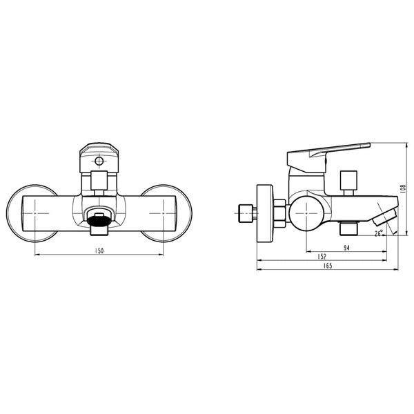 SCHÜTTE Miscelatore per Vasca FUTURA DVGW Cromato