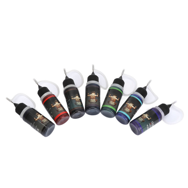 Temporary Tattoo Ink Kit 7 Colors Semi Permanent Tattoo Ink DIY Temporary Art Painting Kit 70ml
