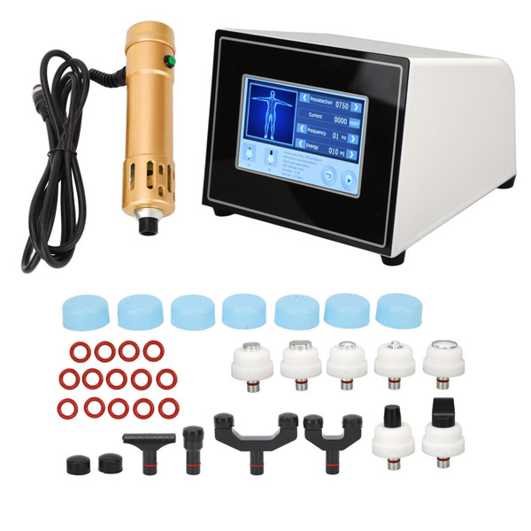 ED Treatment Shockwave Therapy Machine Professional Adjustable Extracorporeal Shock Wave Machine 100‑240V Gold UK Plug