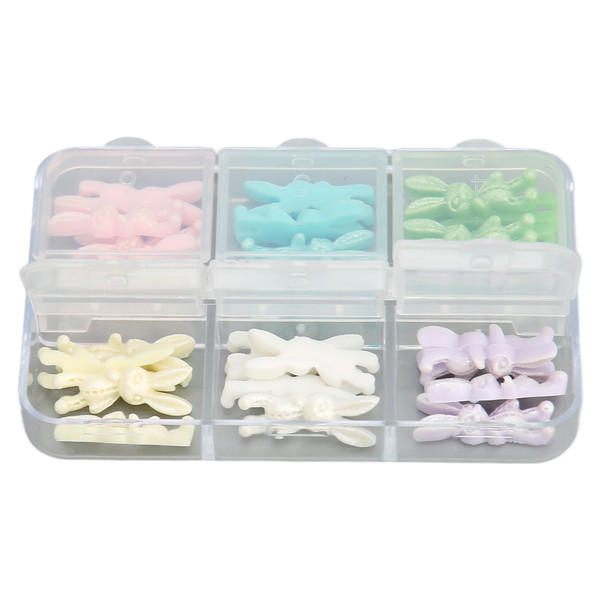 1 Box Rabbit Nail Art Decoration Portable Safe Resin Nail Art Ornaments for Autumn Winter
