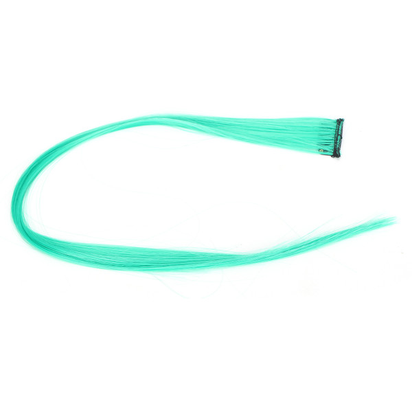 Bright Color Hair Extensions Hairpiece Straight Hairpiece Clip for Cosplay Dress Up Party HolidayGreen