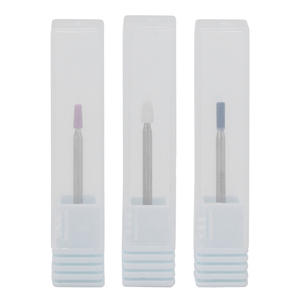 3pcs Nail Drill Bits Professional Nail File Cuticle Remover Bits with Storage Box